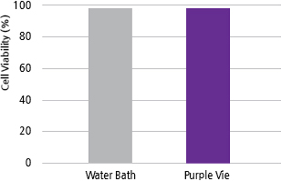 Water bath vs Purple vie 세포생존율 비교